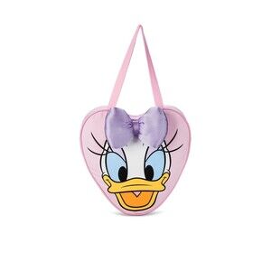 Disney Parks Daisy Duck Face Canvas Bag Tote NWT 3D Purple Bow Pink Kawaii